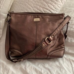 The Sak Shoulder Leather Handbag Bronze